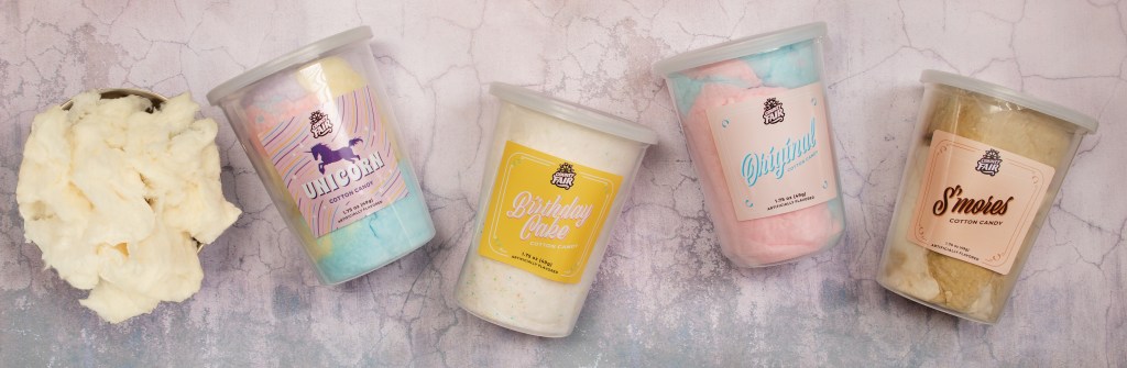 cotton candy, s'mores cotton candy, birthday cake cotton candy, County Fair cotton candy, cotton candy tubs, unicorn cotton candy