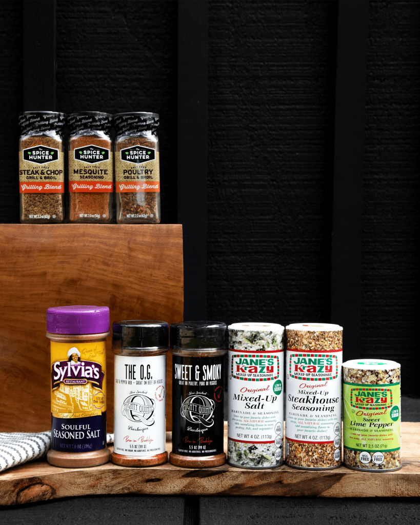 Spice Hunter grilling spice blends, Syliva's Soulful Seasoned Salt, Jane's Krazy Mixed Up, Jane's Crazy Mixed up Seasoning, Mighty Quinn's spice rub, Mighty Quinn's Barbecue,  