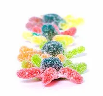 Combination gummy candies with unique textures